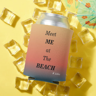 Meet Me At The Beach Summer Beach Sunrise Colour Can Cooler