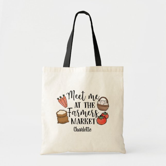 Meet Me at the Farmers Market Personalised  Tote Bag (Front)