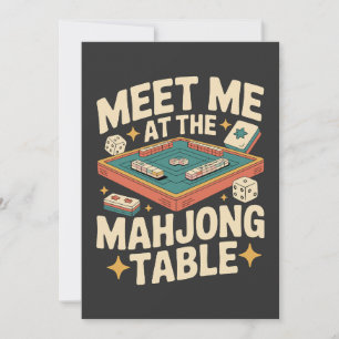 Meet Me at the Mahjong Table Retro Vintage Thank You Card
