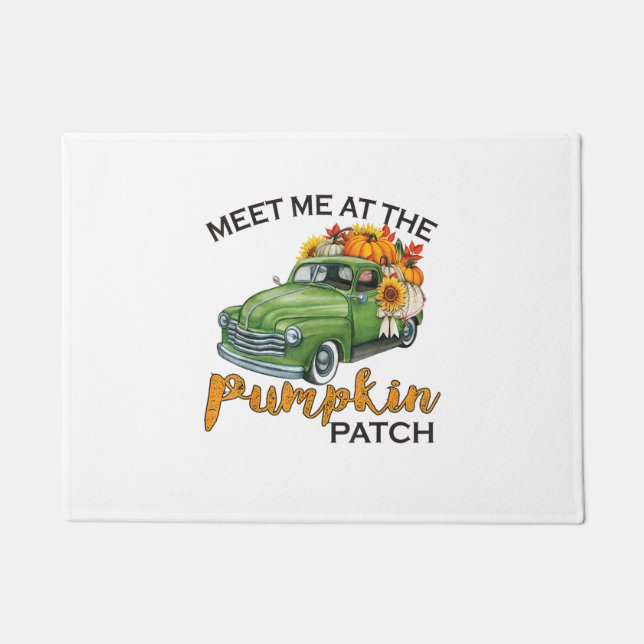 Meet Me At The Pumpkin Patch Pickup Fall Thanksgiv Doormat (Front)