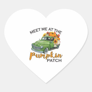 Meet Me At The Pumpkin Patch Pickup Fall Thanksgiv Heart Sticker