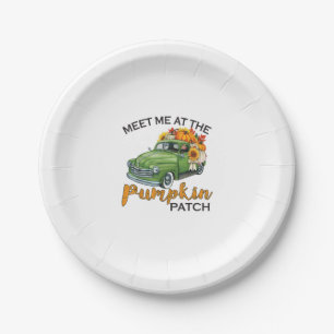 Meet Me At The Pumpkin Patch Pickup Fall Thanksgiv Paper Plate