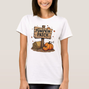 Meet Me at the Pumpkin Patch - Rustic Fall Sign T-Shirt
