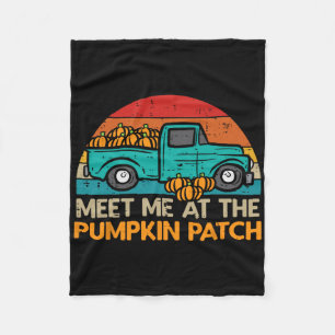 Meet Me At The Pumpkin Patch Truck Fall Autumn Tha Fleece Blanket
