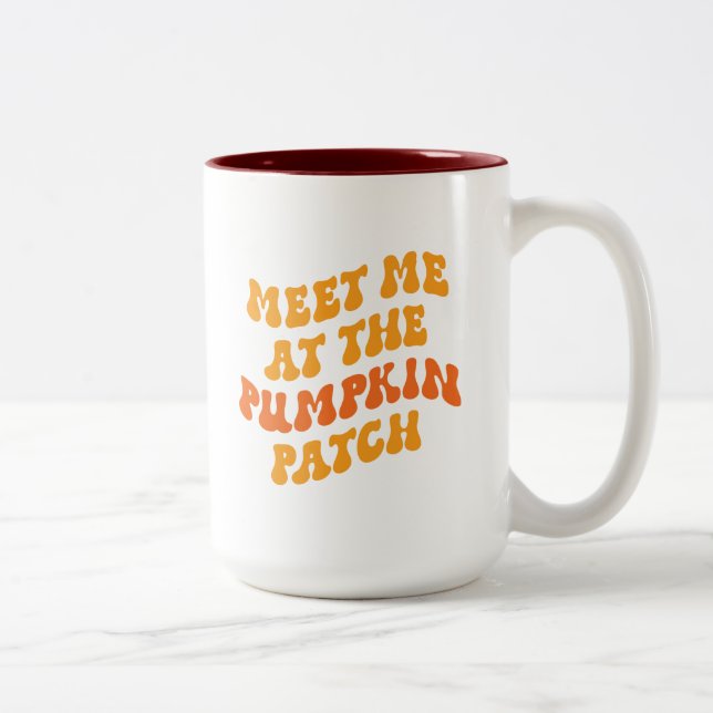 Meet Me At The Pumpkin Patch Two-Tone Coffee Mug (Right)