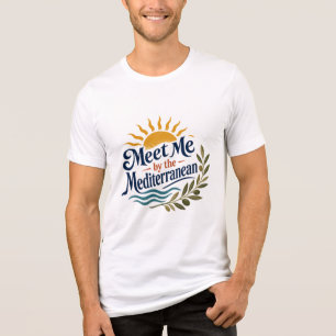 Meet Me by the Mediterranean Retro Graphic T-Shirt Tri-Blend Shirt