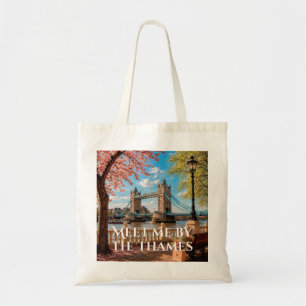 Meet Me By The Thames London Bridge Aesthetic Tote Bag
