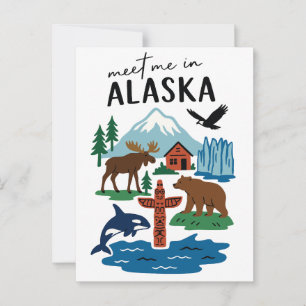 Meet Me In Alaska Wildlife Nature Souvenir Postcard