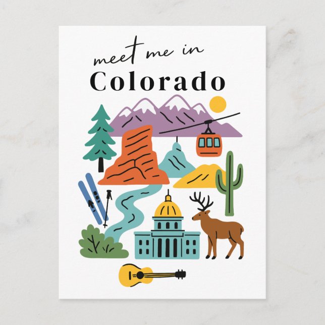 Meet Me In Colorado Hiking Nature Souvenir Postcard (Front)
