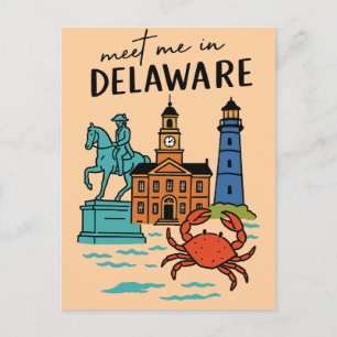 Meet Me In Delaware Dover Coastal History Crab Postcard