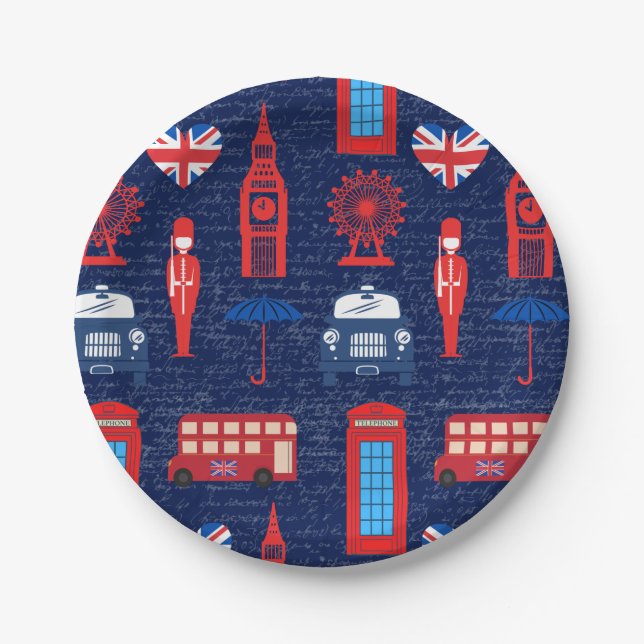 Meet Me in London Paper Plates (Front)