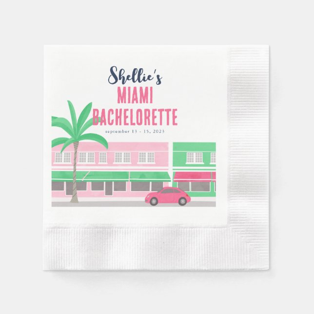 Meet Me in Miami Bachelorette Napkin (Front)