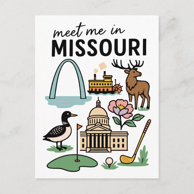 Meet Me In Missouri St. Louis Kansas City Riverboa Postcard (Front)