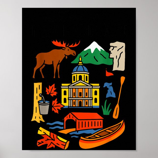 Meet Me In New Hampshire - Cute Us State Travel Re Poster (Front)