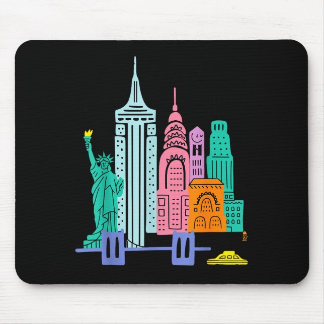 Meet Me In New York - Cute Us State Travel Retro D Mouse Pad (Front)