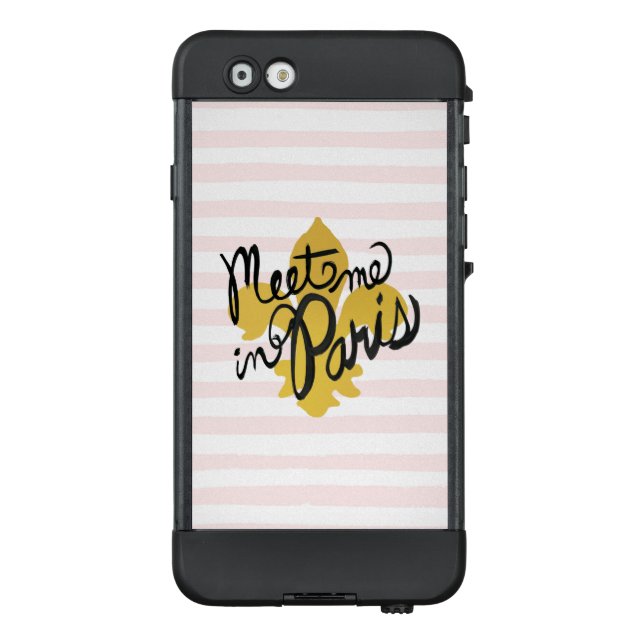 Meet Me in Paris Black and Gold LifeProof iPhone Case (Back)