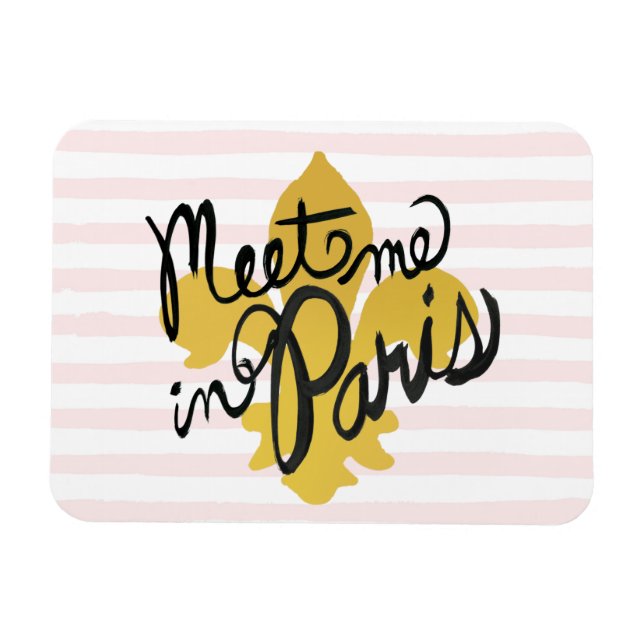 Meet Me in Paris Black and Gold Magnet (Horizontal)