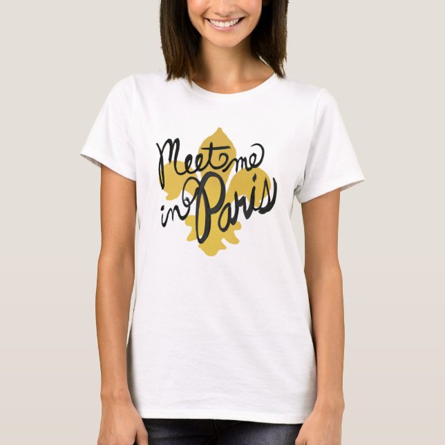Meet Me in Paris Black and Gold T-Shirt (Front)