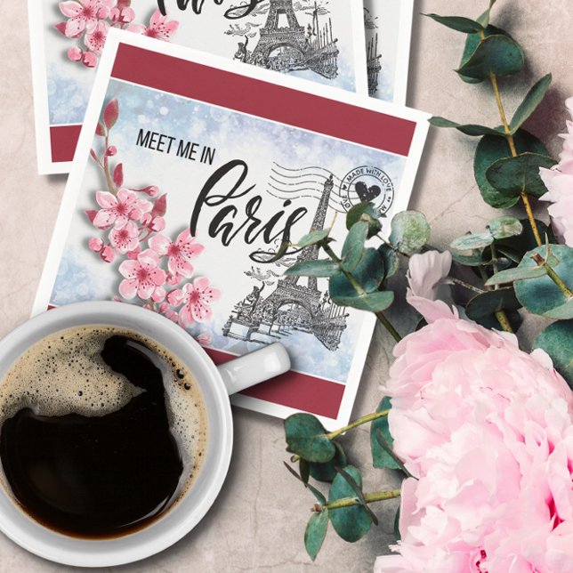 Meet Me in Paris Cocktail Napkin (Creator Uploaded)