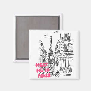 Meet Me in Paris – Eiffel Tower & coffee Shop Magnet