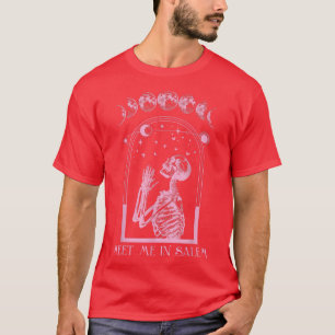 Meet Me In Salem Cute Pink Witchy Witchcraft Hallo T-Shirt