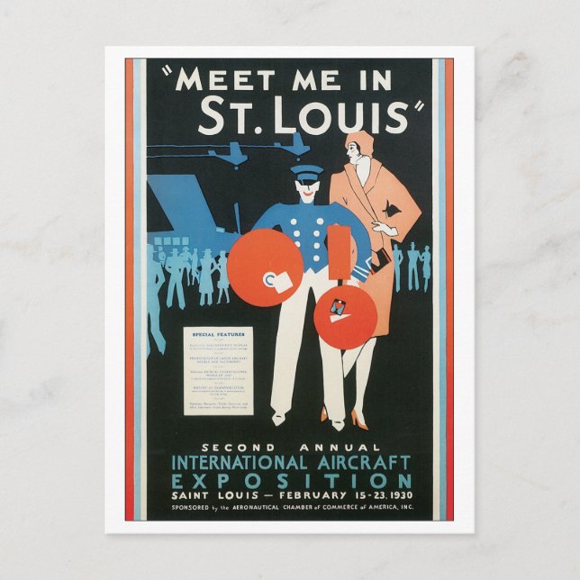 Meet Me in St. Louis Int'l Aircraft Exposition Postcard (Front)