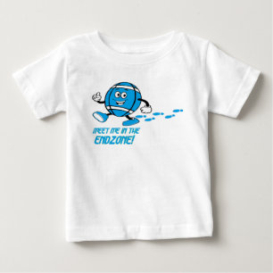 Meet Me in the Endzone Cartoon T-Shirt Light Blue