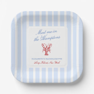 Meet Me in The Hamptons Bachelorette Paper Plate