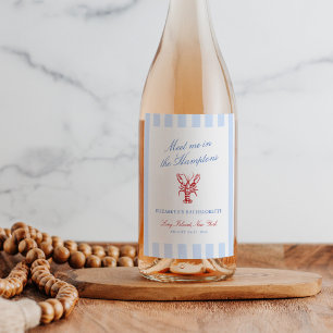 Meet Me in The Hamptons Bachelorette Wine Label