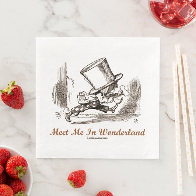 Meet Me In Wonderland Mad Hatter Running Napkin (Insitu)