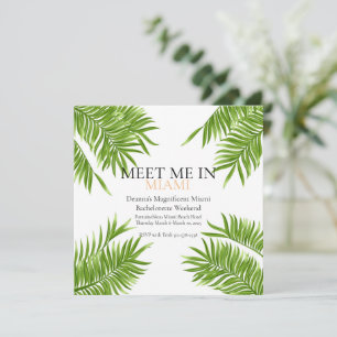 Meet Me Miami Bachelorette Party Vacation  Invitation