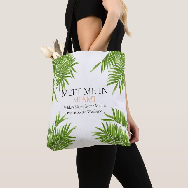 Meet Me Miami Bachelorette Party Vacation  Tote Bag (Close Up)