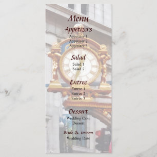 Meet Me Under the Clock Pittsburgh PA Wedding Menu