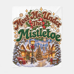 Meet Me Under The Mistletoe Cosy Winter Cabin Fleece Blanket