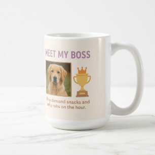 Meet My Boss- Funny Custom Pet Photo Coffee Mug