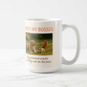 Meet My Bosses- Funny Custom Pet Photo Design Coffee Mug