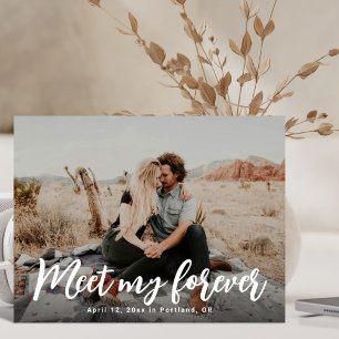 Meet My Forever Save the Date Announcement Postcard