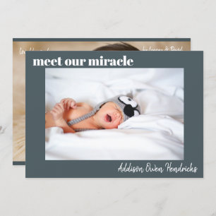 Meet Our Miracle   Baby Boy Birth Announcement