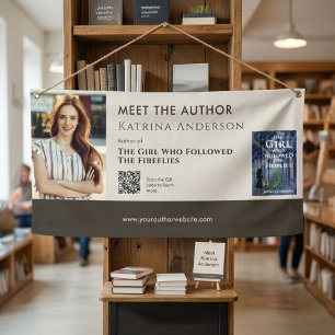 Meet the Author Event Custom Book Signing QR Code Banner