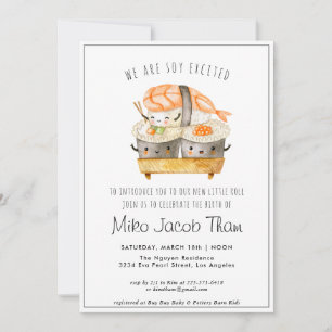 Meet the Baby   Sushi Baby Shower Party Invitation