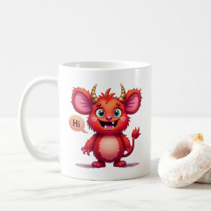 Meet the Friendly Red Monster Coffee Mug