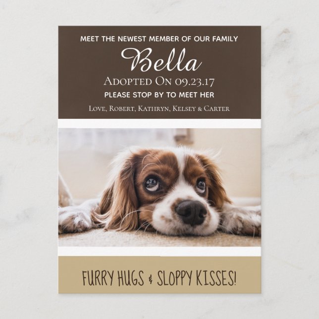 Meet The Newest Member "New Dog" Announcement Postcard (Front)