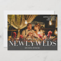 Meet the Newlyweds Typography & Photo Announcemen