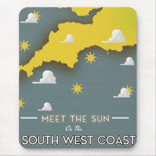 Meet the sun of the east coast vintage rail poster mouse pad