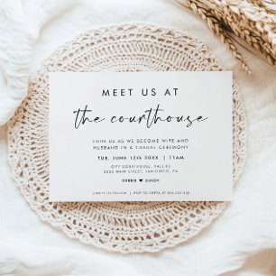 Meet Us At The Courthouse Wedding Invitation
