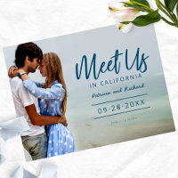 Meet Us In Destination Wedding Save The Date Photo
