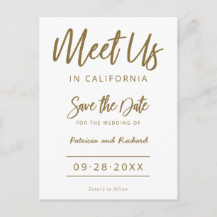 Meet Us In Destination Wedding Save The Date Postcard