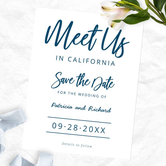 Meet Us In Destination Wedding Save The Date Postcard (Creator Uploaded)