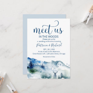 Meet Us In The Woods Forest Outdoor Wedding Invitation
