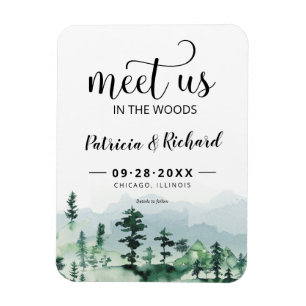 Meet Us In The Woods Outdoor Wedding Save The Date Magnet